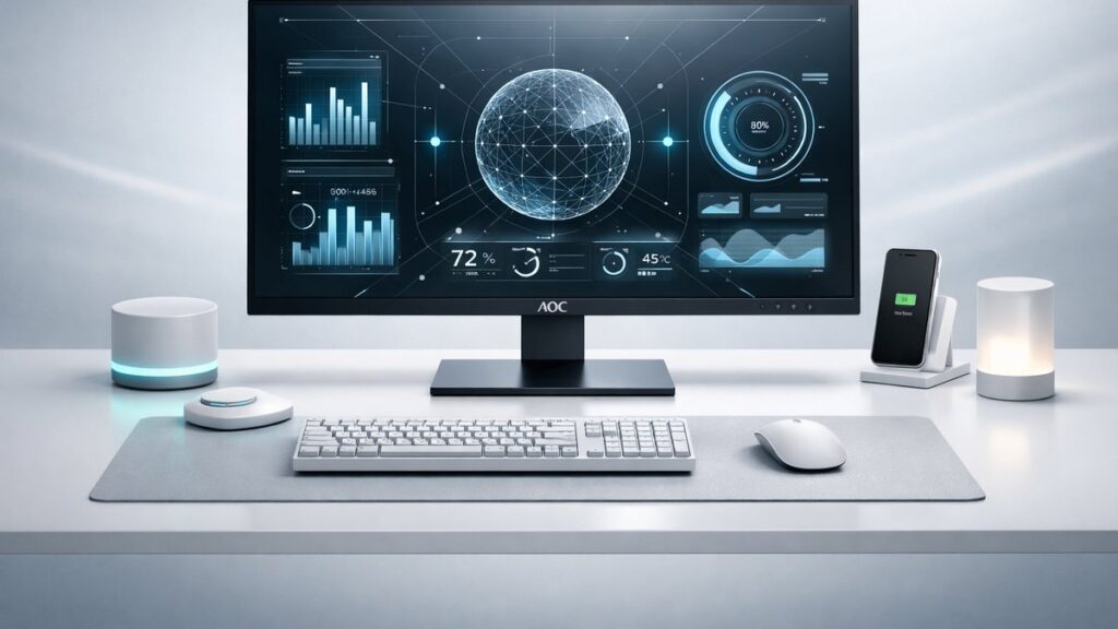 aoc 32 inch 2k monitor desk setup ergonomics accessories AOC 32-Inch 2K Monitor Desk Setup: Ergonomics & Accessories
