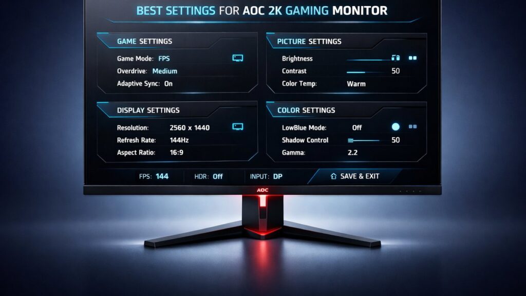 Best Settings for AOC 2K Gaming Monitor (OSD Guide)